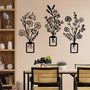 Wallity Erba-1 Conjunto de 3 Piezas de Escultura de Pared en Metal Negro